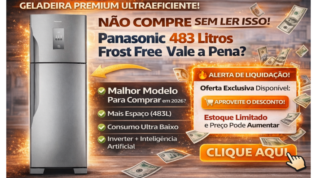 Geladeira Panasonic 483 Litros é boa para família grande?