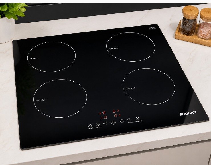 Cooktop de Indução 4 Zonas Preto