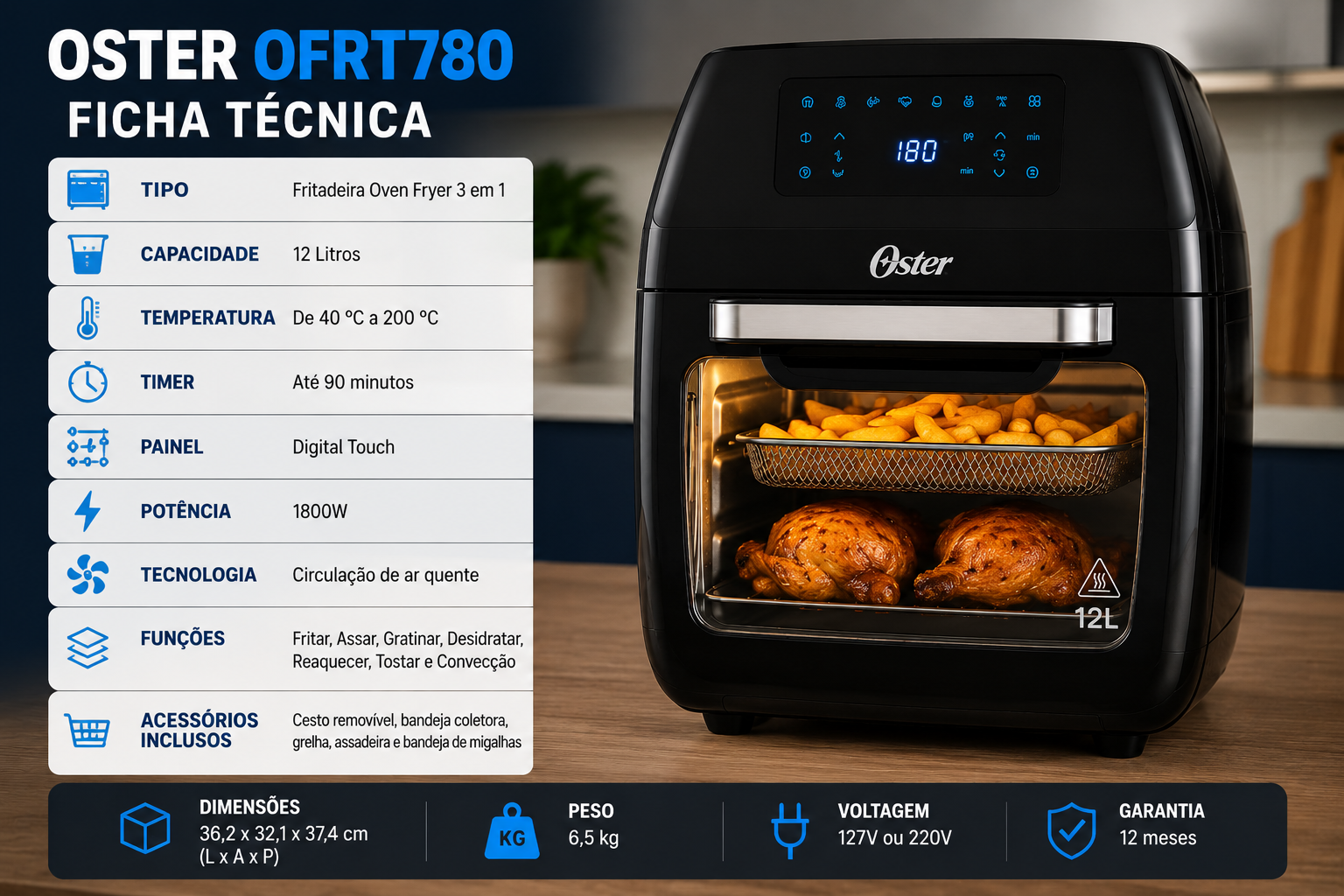 Oster OFRT780 Ficha Técnica