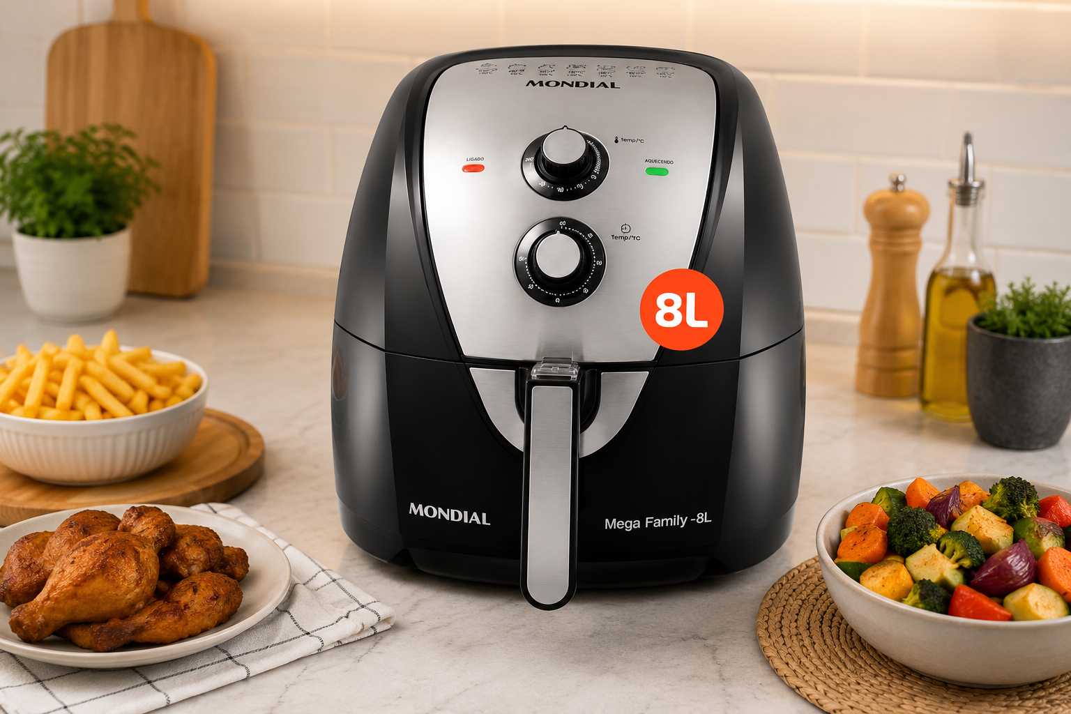 Air Fryer Mondial AFN-80-BI 8L para Família Grande Vale a Pena?