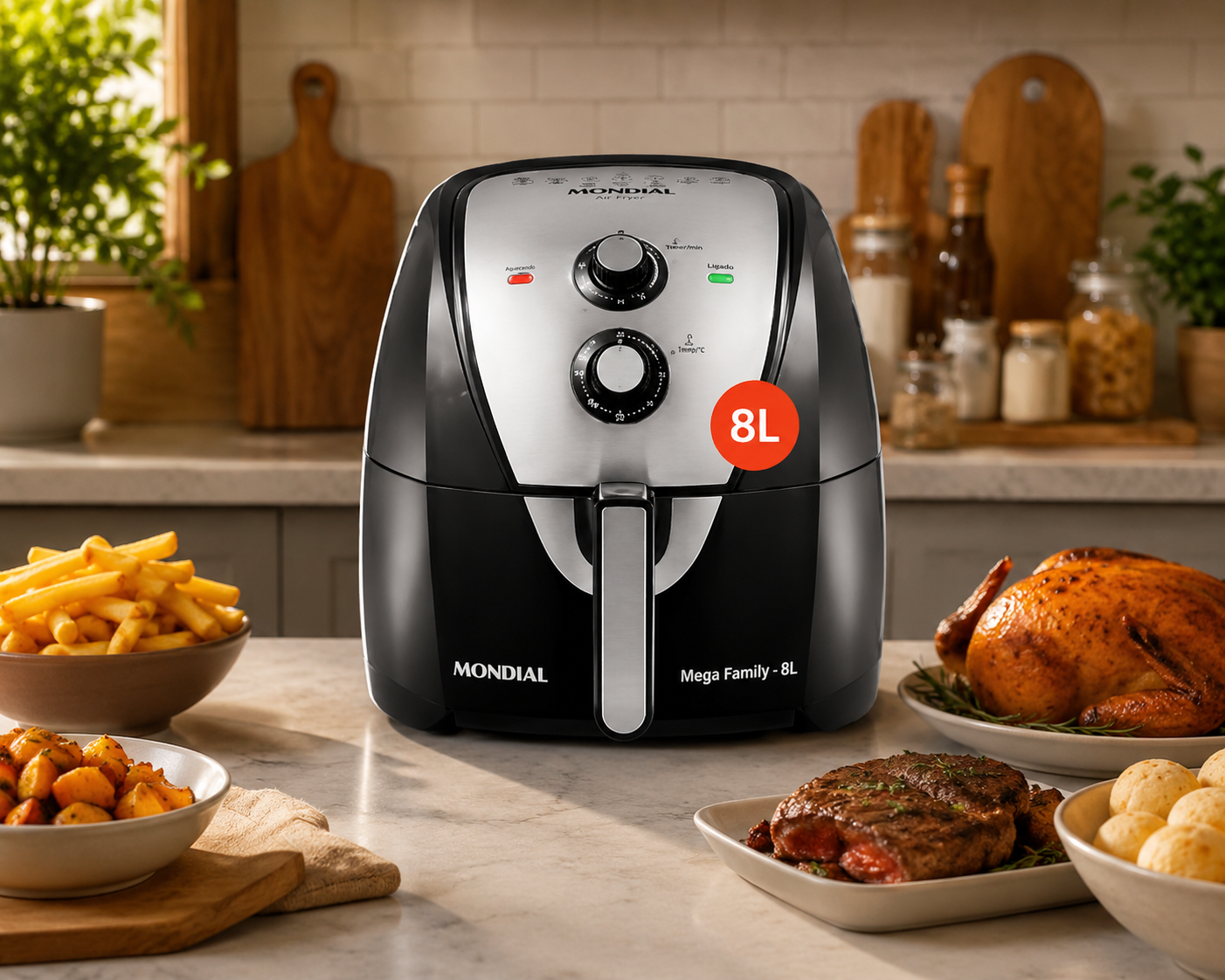 Air Fryer Mondial AFN-80-BI 8L Tem Cesto Antiaderente?